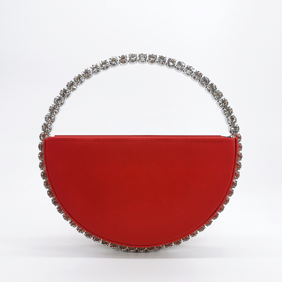 Diamond Circular Evening Bag for Women Bling Rhinestone Handbags Fashion Ladies Party Round Clutch Bags and Wedding Purse
