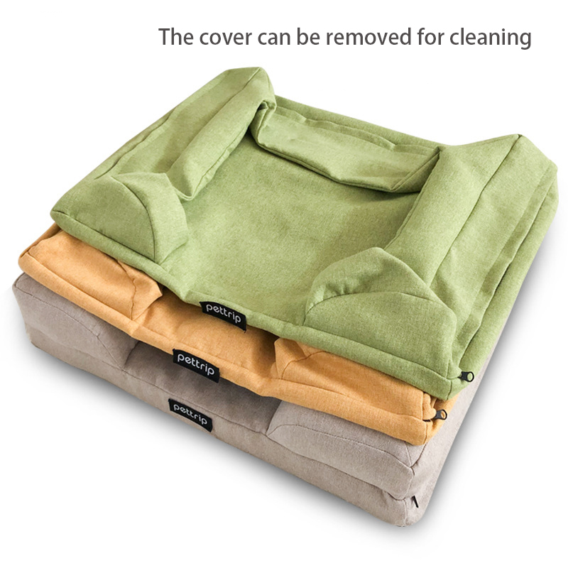 Elegant Cat Kennel Cushion Mat Removable Big Dog Bed Lounge Sofa Pet Beds For Small Medium Dogs 210224