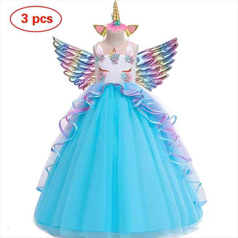 Flower Girls Unicorn Rainbow Wedding Party Dress Lucky Kids Birthday Party Role Dance Performance Long Dress With Headband Wings, Red;yellow
Flower Girls Unicorn Rainbow Wedding Party Dress Lucky Kids Birthday Party Role Dance Performance Long Dress With Headband Wings, Red;yellow