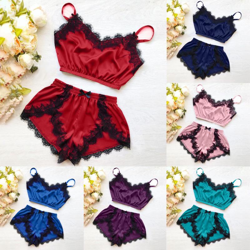 Women' Pajamas Vest Shorts Set Lace Stitching V-neck Pajamas Comfortable Fabric For Camisole Pants Top And Shorts Camisoles#P2
Women' Pajamas Vest Shorts Set Lace Stitching V-neck Pajamas Comfortable Fabric For Camisole Pants Top And Shorts Camisoles#P2