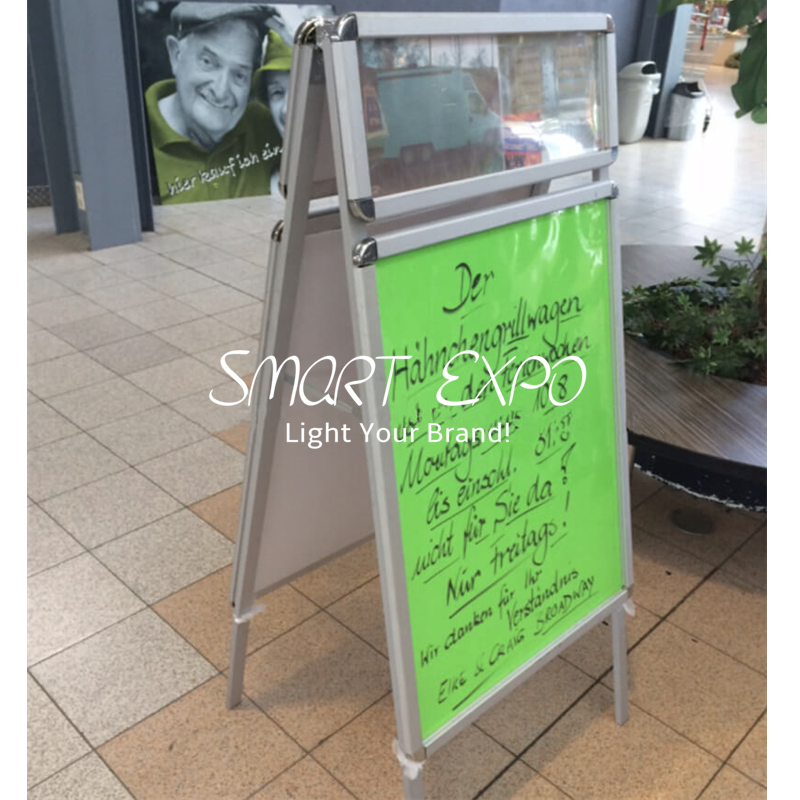 Advertising Display Poster Frames with Header Snap Open Sides