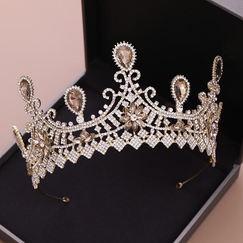 Noble Luxury Bridal Tiara Princess Wedding Hair Accessories Golden Alloy Rhinestone Crystal Birthday Crown For Women Girls
Noble Luxury Bridal Tiara Princess Wedding Hair Accessories Golden Alloy Rhinestone Crystal Birthday Crown For Women Girls
