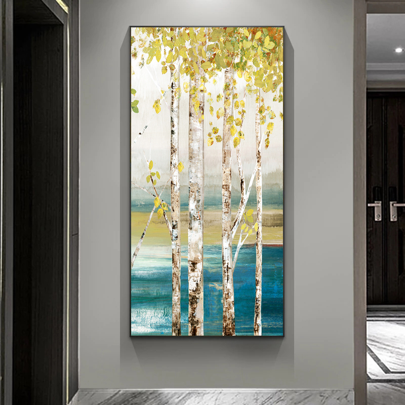 Tree Poster Landscape Wall Art Pictures For Living Room Oil Painting On Canvas Prints Indoor Decoration White Birch Home Decor