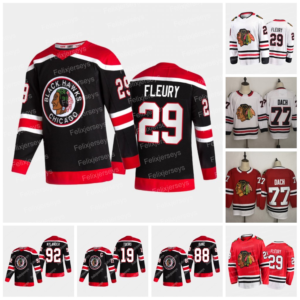 Chicago Blackhawks 29 Marc-Andre Fleury Jersey Seth Jones Kirby Dach Patrick Kane Jonathan Toews Brent Seabrook Alex DeBrincat Malcolm Subban Calvin de Haan, Black golden edtion
Chicago Blackhawks 29 Marc-Andre Fleury Jersey Seth Jones Kirby Dach Patrick Kane Jonathan Toews Brent Seabrook Alex DeBrincat Malcolm Subban Calvin de Haan, Black golden edtion