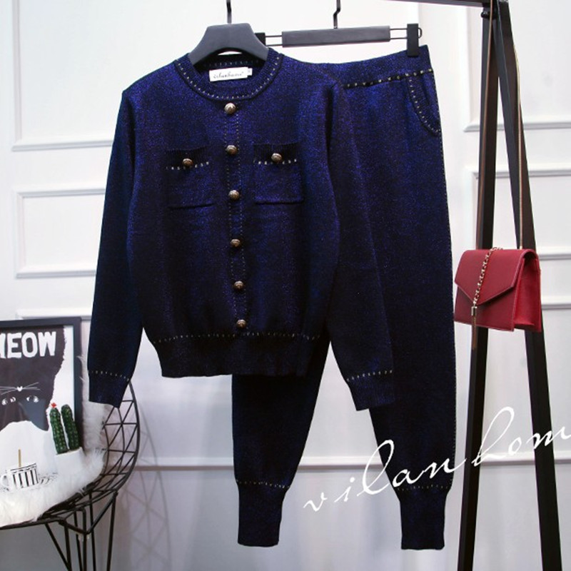 ZAWFL Knitted Bright Wire Women Two Pieces Set Autumn V-neck Button Tops Fashion Casual Wide Leg Long Pants Femme Elegant Sets 210525, Picture color
ZAWFL Knitted Bright Wire Women Two Pieces Set Autumn V-neck Button Tops Fashion Casual Wide Leg Long Pants Femme Elegant Sets 210525, Picture color