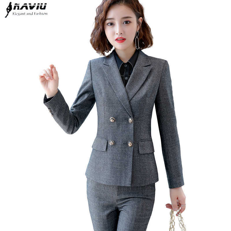 High-End Professional Pants Suit Female Fashion Business Long Sleeve Blazer and Trousers Office Ladies Work Wear 210604, Gray coat and skirt
High-End Professional Pants Suit Female Fashion Business Long Sleeve Blazer and Trousers Office Ladies Work Wear 210604, Gray coat and skirt
