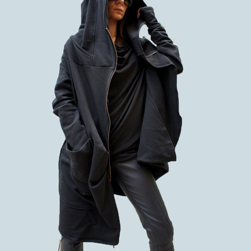 S-5XL ZANZEA Oversize Women Fashion Loose Casual Asymmetrical hem Zipper Hooded Sweatshirt Coat Outwear Jacket Hoodie Sweats T200904
