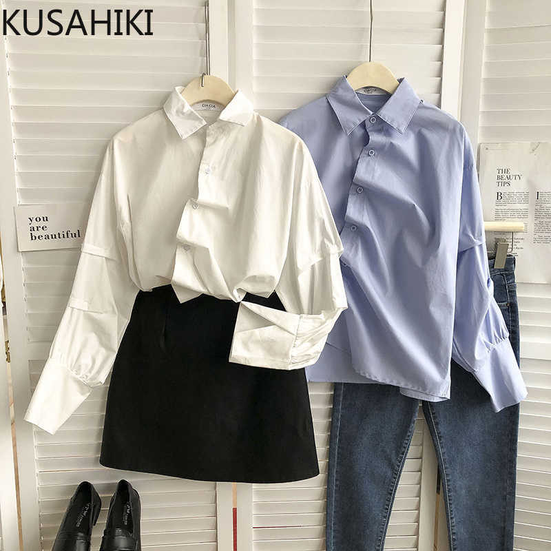 KUSAHIKI Pleated Single Breasted Women Doll Shirt Causal Puff Long Sleeve Turn-down Collar Blouse Spring Blusas 6E497 210602, White
KUSAHIKI Pleated Single Breasted Women Doll Shirt Causal Puff Long Sleeve Turn-down Collar Blouse Spring Blusas 6E497 210602, White