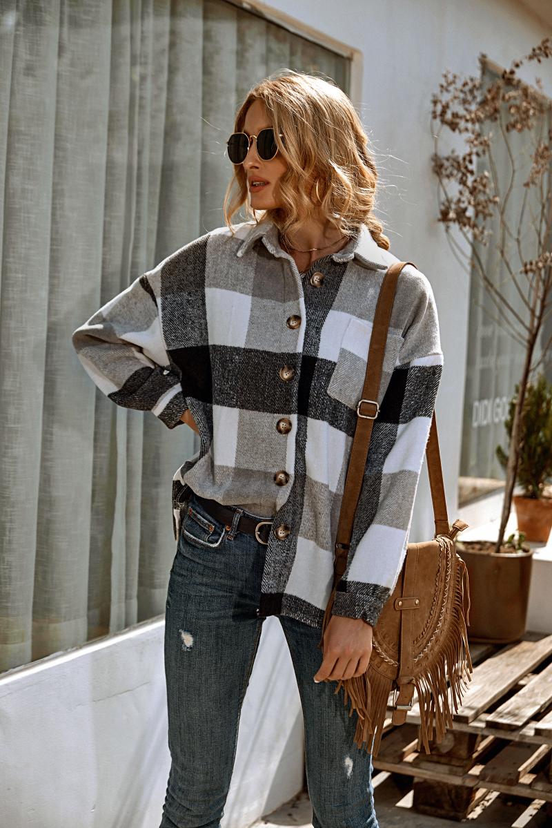 Women' Wool & Blends Zoulv 2021 Womens Classic Long Sleeeve Check Shackets Ladies Casual Button Up Loose Baggy Retro Plaid Blend Shirt Jack, Beige
Women' Wool & Blends Zoulv 2021 Womens Classic Long Sleeeve Check Shackets Ladies Casual Button Up Loose Baggy Retro Plaid Blend Shirt Jack, Beige
