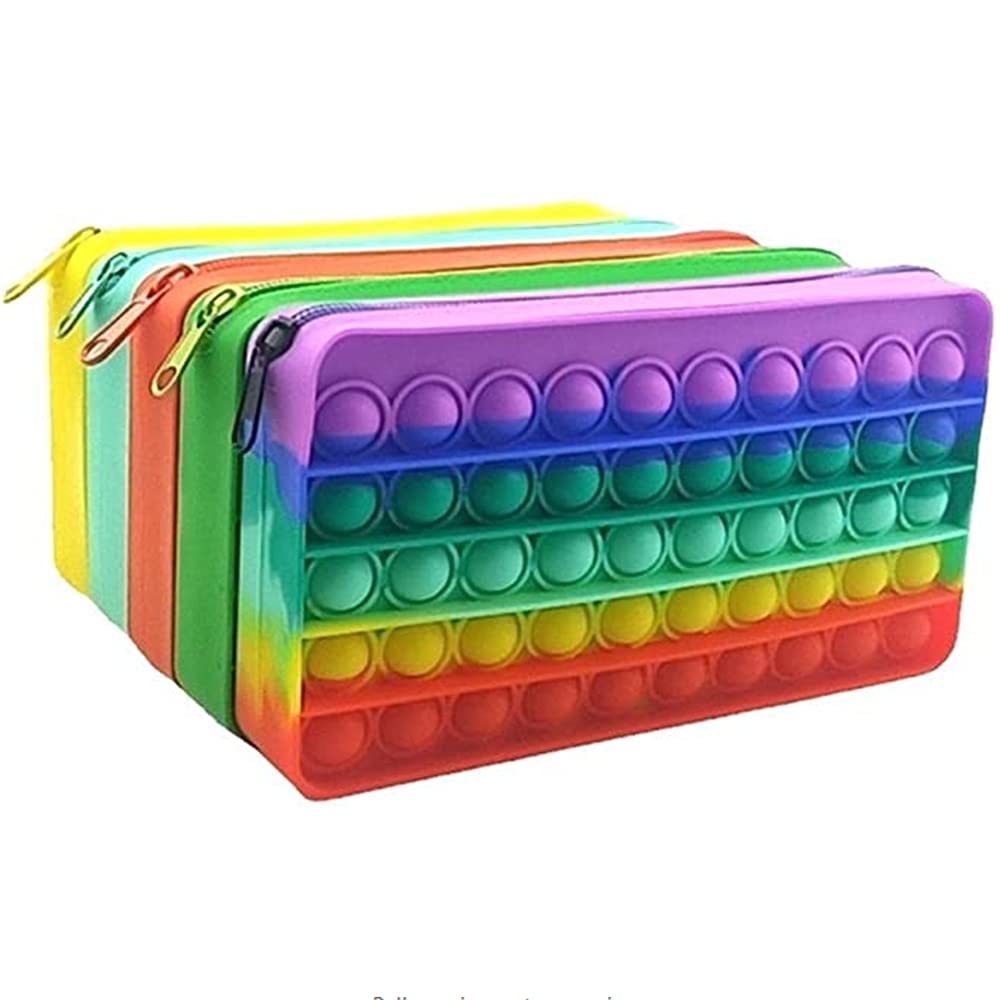 Silicon Pop Bubble Simple Fidget Bag Pencil Case Popper Sensory Poppet Fidget Toy Cosmetic Bag Stationery Organizer Portable for School Home College Office
Silicon Pop Bubble Simple Fidget Bag Pencil Case Popper Sensory Poppet Fidget Toy Cosmetic Bag Stationery Organizer Portable for School Home College Office