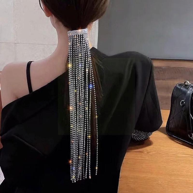 Hair Clips & Barrettes Luxury Shiny Full Long Chain Tassel Hairpins Bling Crystal Holder For Women Sexy Pary Nightclub D H7w1, Golden;silver
Hair Clips & Barrettes Luxury Shiny Full Long Chain Tassel Hairpins Bling Crystal Holder For Women Sexy Pary Nightclub D H7w1, Golden;silver