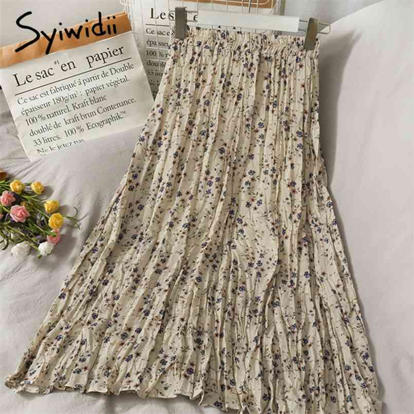 Vintage Floral Print Folds Skirt Women High Waist Mid-Calf Casual A-Line Spring Summer Korean Fashion Skirts 210607, Black
Vintage Floral Print Folds Skirt Women High Waist Mid-Calf Casual A-Line Spring Summer Korean Fashion Skirts 210607, Black