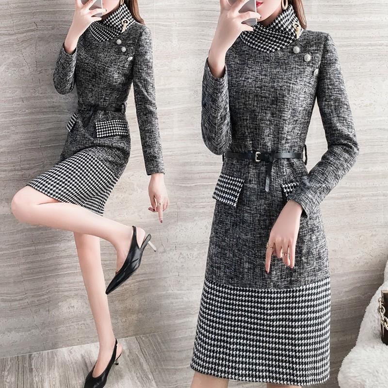 Casual Dresses Woolen Dress For Women Long Sleeve Maxi Turtleneck Ladies Vintage Vestidos De Fiesta Noche Patchwork Robe Femme, Gray
Casual Dresses Woolen Dress For Women Long Sleeve Maxi Turtleneck Ladies Vintage Vestidos De Fiesta Noche Patchwork Robe Femme, Gray