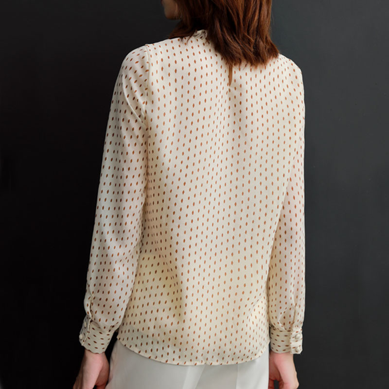 Women Spring Autumn Style Plus Size 4XL Chiffon Blouse Long Sleeve Office Blouse Polka Dot Printed Loose Shirt Feminine 11859 210225