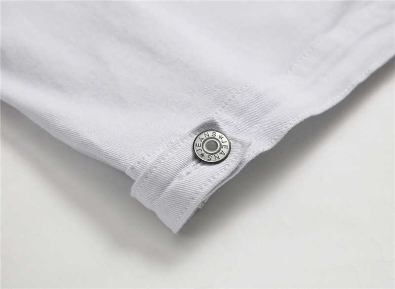 Men Streetwear Black white Two-tone Patchwork Slim Fit Jean Jackets motorcycle man Hip hop Cotton Casual Denim Jackets coats 210924