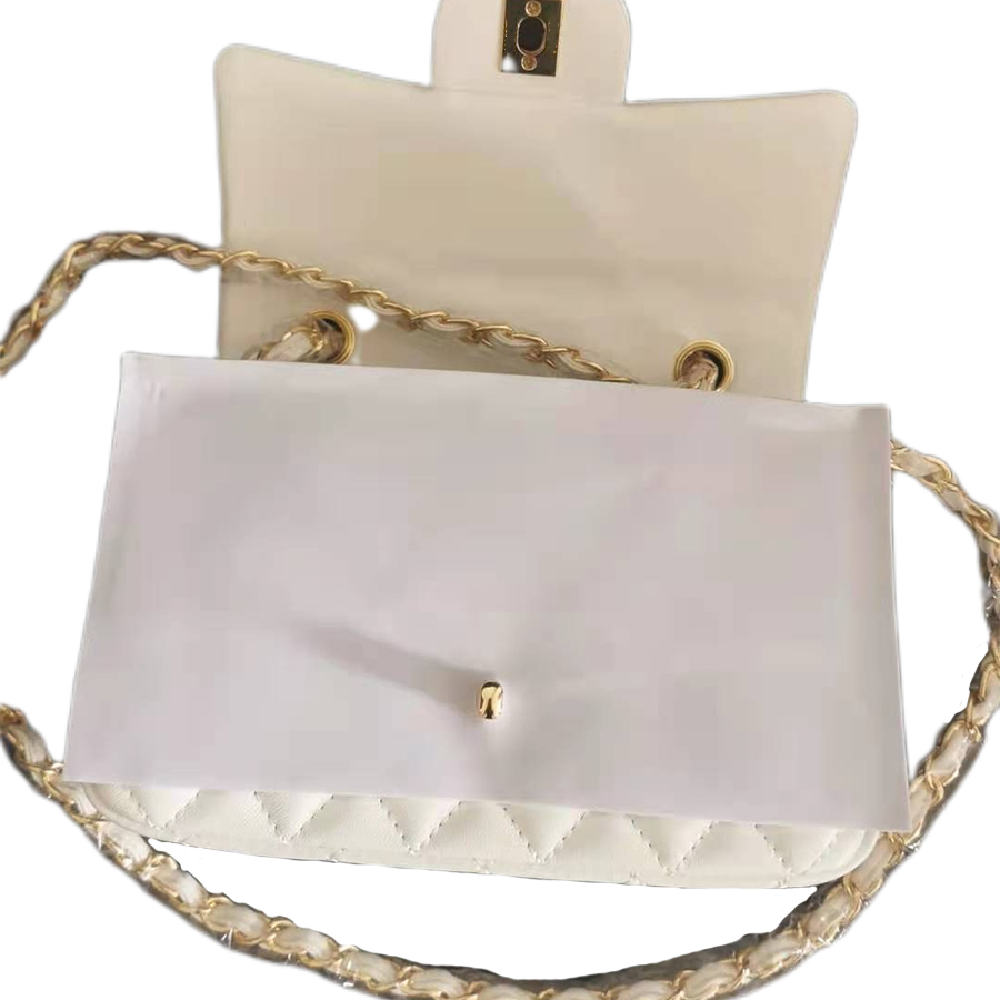 Mini Chain Flap Bag 20cm Genuine Leather Shoulder Bags Women HandBag High Quality Purse Socialite Lady HandBags, White
Mini Chain Flap Bag 20cm Genuine Leather Shoulder Bags Women HandBag High Quality Purse Socialite Lady HandBags, White