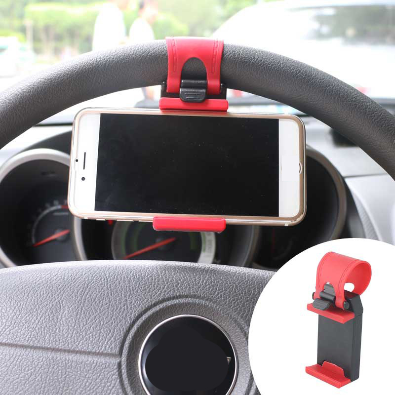 Universal Car Steering Wheel Cell phone Holder Clip Bike Mounts Stand Flexible cellphone mounts extend to 76mm7878829