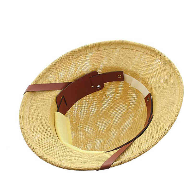 Child Toquilla Straw Helmet Pith Sun Hat For Boy Girl Vietnam War Army Parent-child Dome Safari Jungle Miners Cap 220105