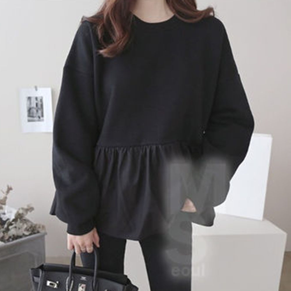 Women's Sweatshirts Japanese Harajuku Loose Casual Kawaii Ruffle Sweatshirt Female Korean Cute Clothing Autumn Winter Hoodie 201212