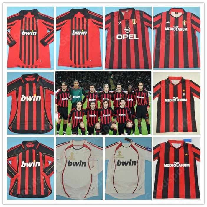 Retro soccer jerseys GULLIT VAN BASTEN BARESI MALDINI C. Ancelotti RIJKAARD RONALDO KAKA Inzaghi Pirlo WEAH Baggio SEEDORF 88 90 99