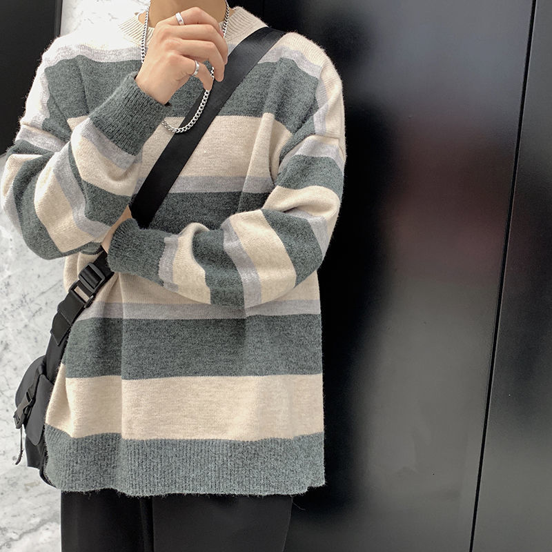 2021 New Korean Striped Sweater Men's Warm Fashion Casual O-neck Knitted Pullover Men Loose Winter Knitting Sweaters Mens Clothes M- 2890, Green
2021 New Korean Striped Sweater Men's Warm Fashion Casual O-neck Knitted Pullover Men Loose Winter Knitting Sweaters Mens Clothes M- 2890, Green