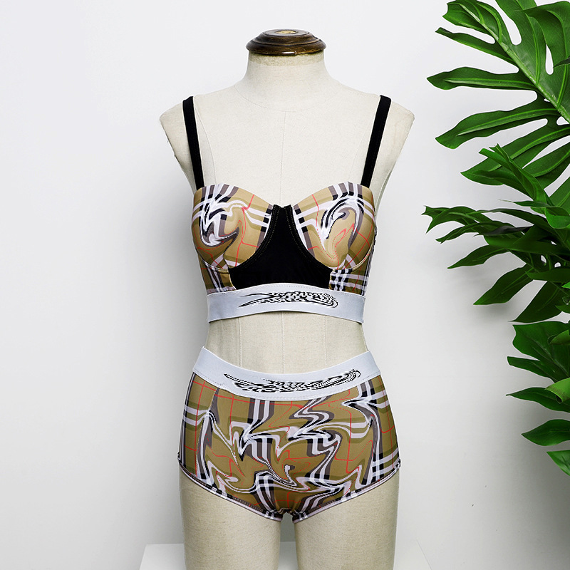 New women's swimsuit BBR Plaid printed high waist split conservative hot spring resort tide brand swimsuit, White;black
New women's swimsuit BBR Plaid printed high waist split conservative hot spring resort tide brand swimsuit, White;black