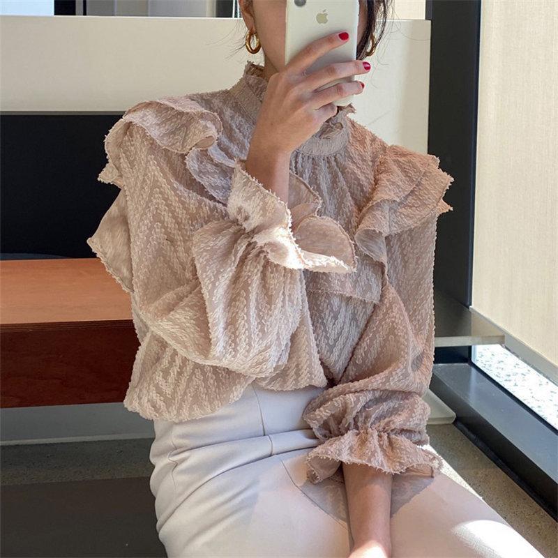 Women's Blouses & Shirts Alien Kitty Loose Florals Leisure Flare Sleeves Ruffles All Match Office Lady Chic 2021 Gentle Streetwear Casual, Photo color
Women's Blouses & Shirts Alien Kitty Loose Florals Leisure Flare Sleeves Ruffles All Match Office Lady Chic 2021 Gentle Streetwear Casual, Photo color
