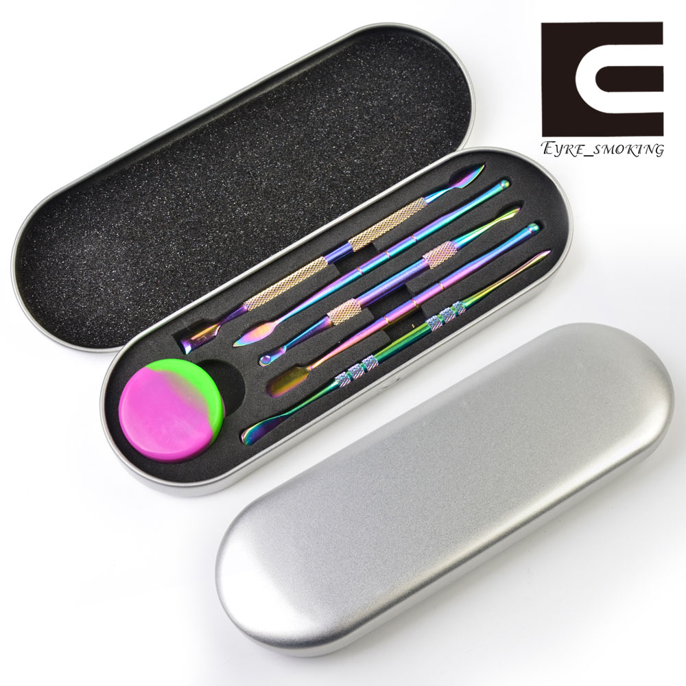 eyre smoking Chameleon colour Stainless Steel Dabbers & Silicon Container Set with Tinplate Box Nectar Collector Durable
eyre smoking Chameleon colour Stainless Steel Dabbers & Silicon Container Set with Tinplate Box Nectar Collector Durable