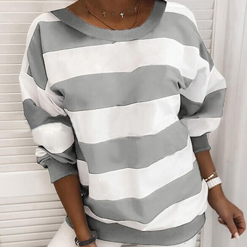 Autumn Striped Hooded Drawstring Hoodies Women Dropped Shoulder Long Sleeve Female Hoodie Streetwear Casual Ladies Sweatshirts 200924