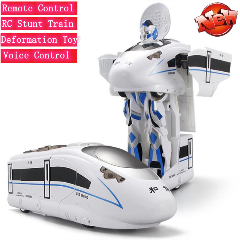 Voice Command Control RC Robot Train 2.4G remote control one key deformation RC Stunt train with LED light Simulation sound toy
Voice Command Control RC Robot Train 2.4G remote control one key deformation RC Stunt train with LED light Simulation sound toy