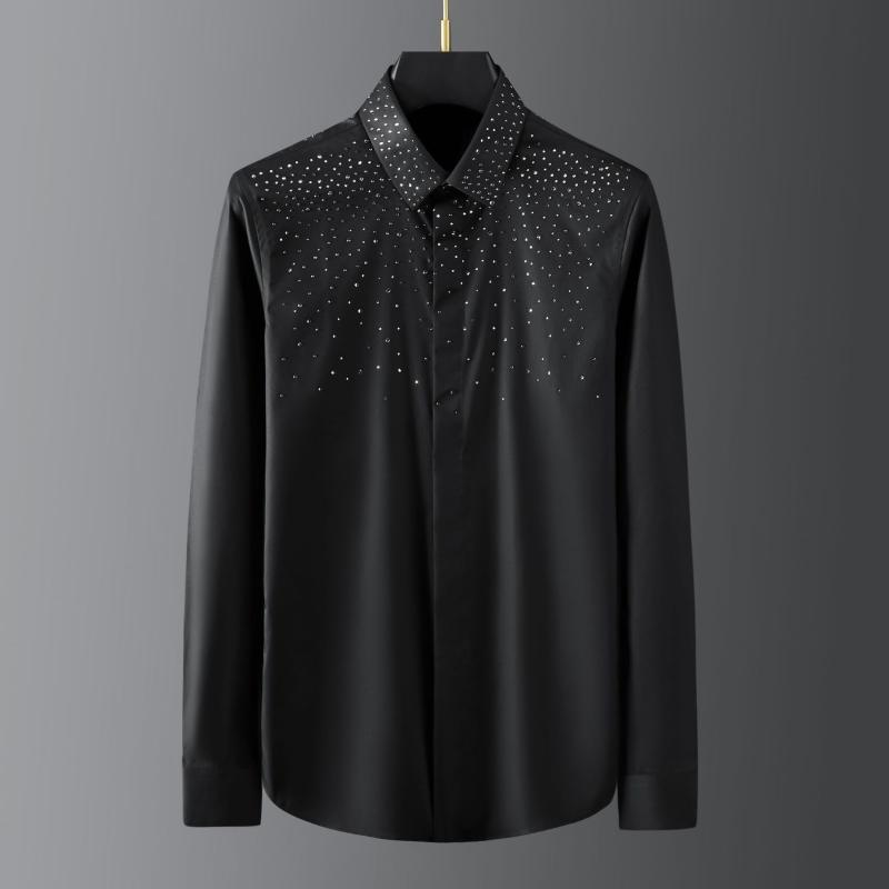 Rhinestone Shirt Mens Long Sleeve Streetwear Slim White Dress Shirts Men Clothing Social Chemise Homme R0XM
Rhinestone Shirt Mens Long Sleeve Streetwear Slim White Dress Shirts Men Clothing Social Chemise Homme R0XM