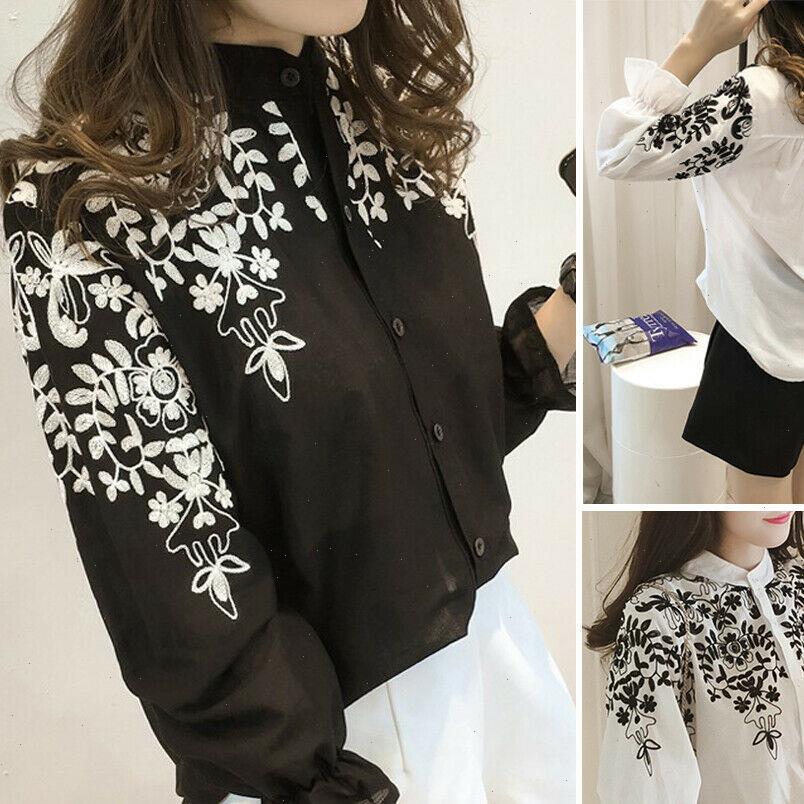 New Women Ladys Cotton Puff Sleeve Shirts Button Up Hand Embroidery Floral Blouses Shirts Autumn Clothes Plus Size S 5XL, White
New Women Ladys Cotton Puff Sleeve Shirts Button Up Hand Embroidery Floral Blouses Shirts Autumn Clothes Plus Size S 5XL, White