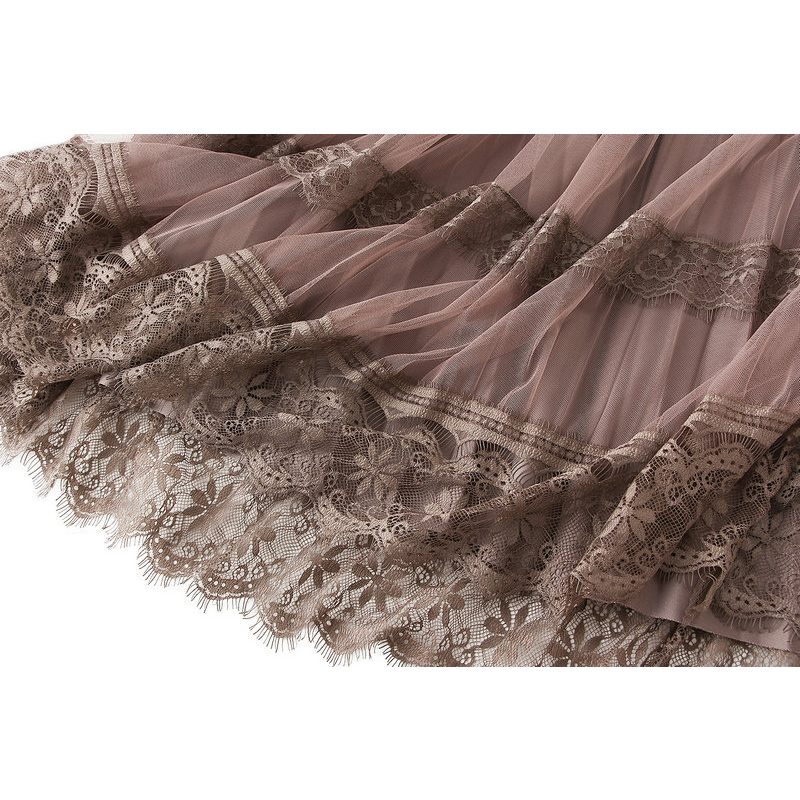 SURMIITRO Korean Reversible Lace Velvet Tulle Long Skirt Women Autumn Winter Black High Waist Pleated Midi Skirt Female 210306