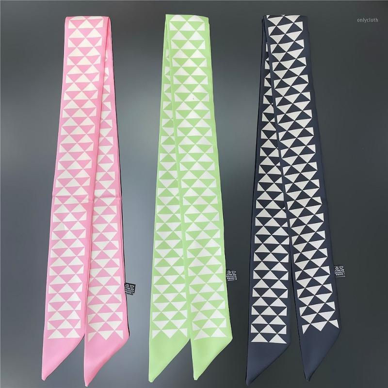 

Scarves &Dolphin Women Narrow Long Skinny Scarf 96x6cm Triangle Geometry Chiffon Silky Tie Pink Bag Ribbon Headbands Choker Streamer