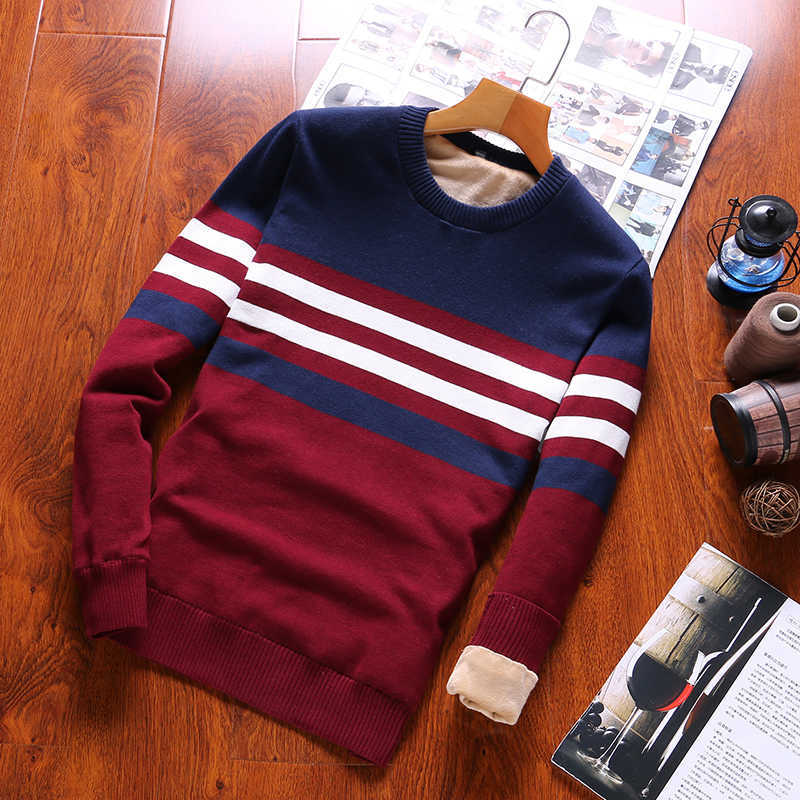 Pullovers Sweaters Men O-Neck Thick Men's Sweater 100% Cotton Warm Sweater For Masculino Winter est Casual Mens 210601