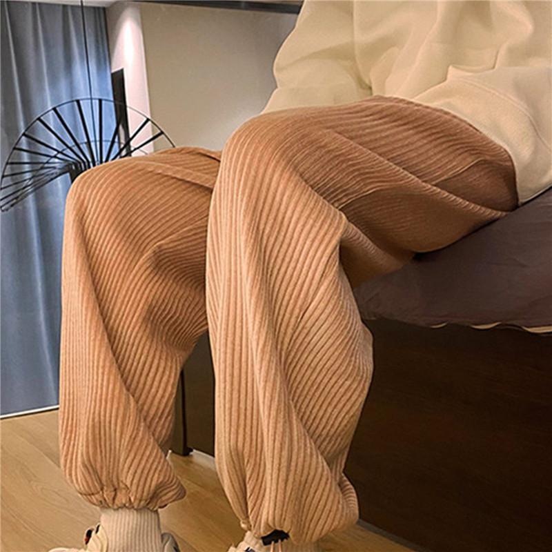 Men's Pants Corduroy Harem Fashion Men Sweatpants Woman Casual Trousers Streetwear Japanese Couple