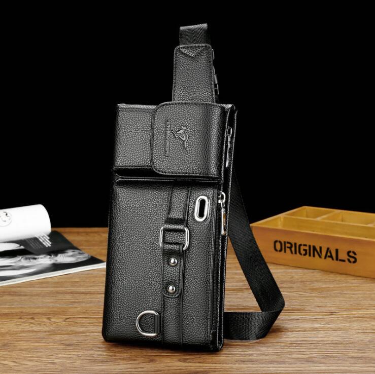Factory wholesale leather men brand shoulder bags outdoor sports casual slung chest bag street trend multifunctional pocket decoration mens handbag, Black
Factory wholesale leather men brand shoulder bags outdoor sports casual slung chest bag street trend multifunctional pocket decoration mens handbag, Black