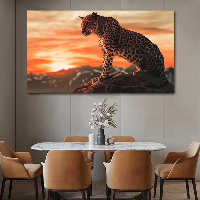 Leopard Canvas Painting Animal Prints Wall Art Pictures For Living Room Home Decor Sunset Indoor Decorations Landscape Posters