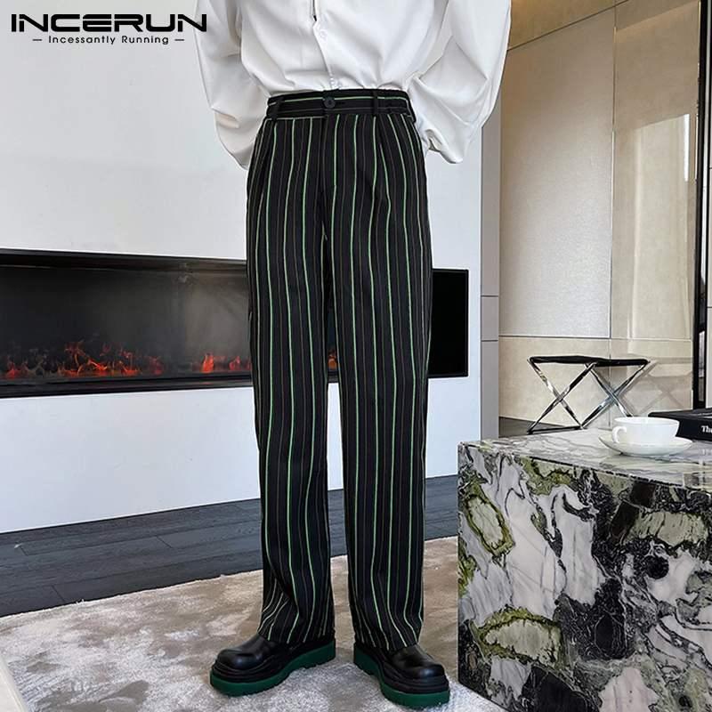 Men's Pants INCERUN Fashion Men Casual Colorful Striped Joggers Button Streetwear Straight Trousers 2021 Leisure Pantalon S-5XL, Black
Men's Pants INCERUN Fashion Men Casual Colorful Striped Joggers Button Streetwear Straight Trousers 2021 Leisure Pantalon S-5XL, Black
