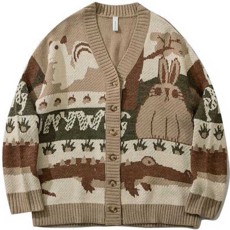 Vintage Cardigan Oversized Sweater Japanese Harajuku Cartoon Knitted Sweater Pullover Hip Hop Streetwear Loose Knitwear Tops 211109
Vintage Cardigan Oversized Sweater Japanese Harajuku Cartoon Knitted Sweater Pullover Hip Hop Streetwear Loose Knitwear Tops 211109