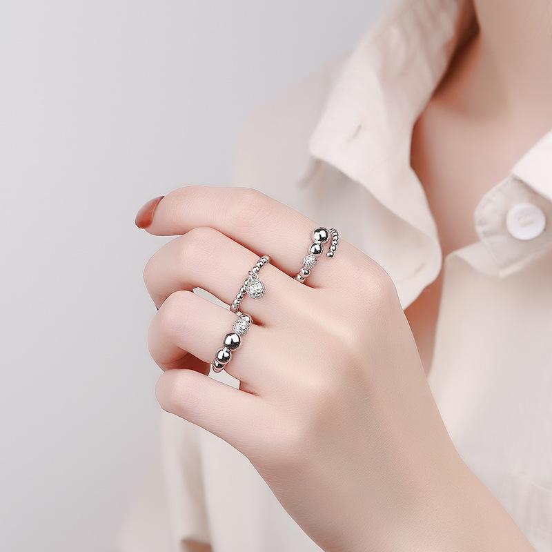 Wedding Rings Personality Beaded Open Ring Female Small Snowball Round Beads Ball Silver Color Geometric For Women Finger
Wedding Rings Personality Beaded Open Ring Female Small Snowball Round Beads Ball Silver Color Geometric For Women Finger