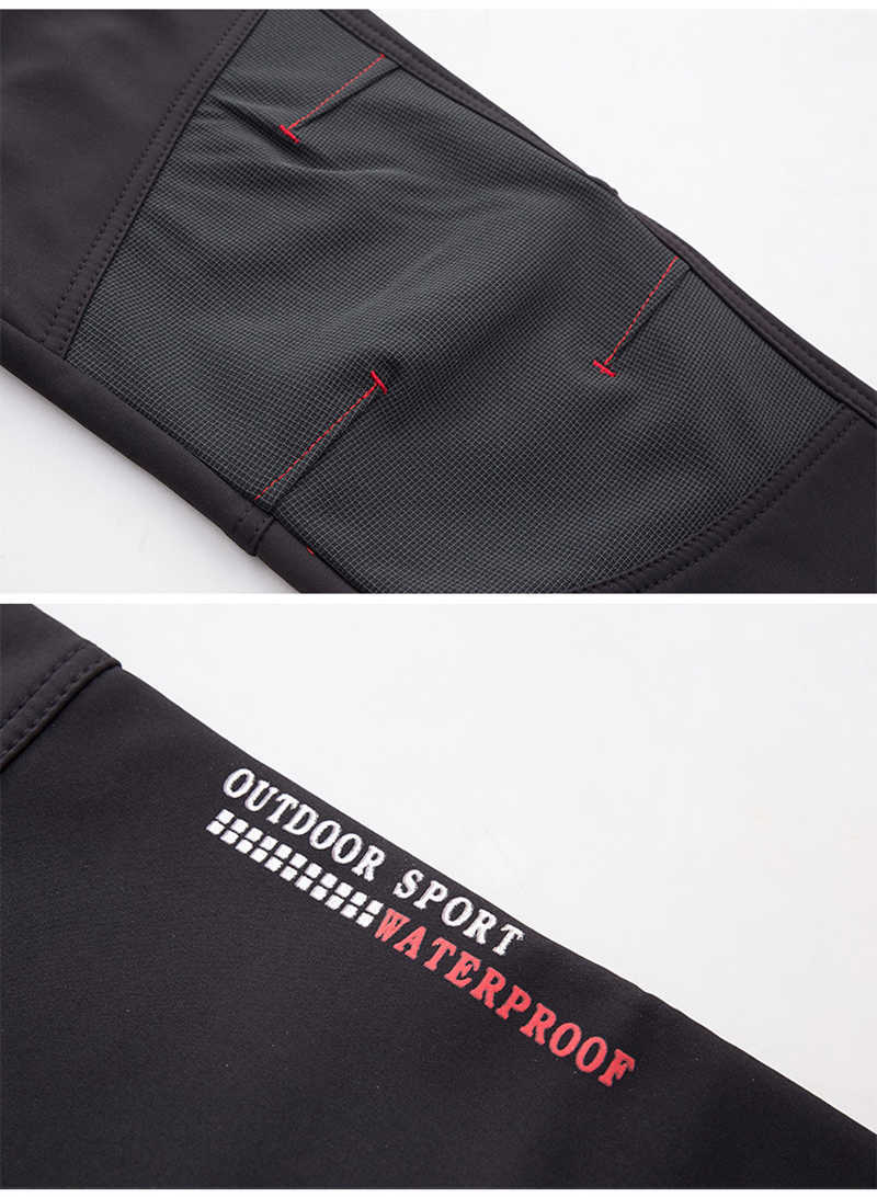 Summer Hiking Pants Men Stretch Softshell Fleece Fishing Pants Outdoors Sports Tactical Waterproof Mountain Trekking Pants Mens Y0811