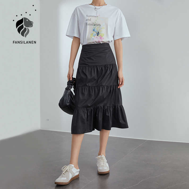 FANSILANEN Pure Cotton Black Yellow High Waist Skirt Women Mid-length A-line Cake Summer s Womens Sexy 210607, Khaki
FANSILANEN Pure Cotton Black Yellow High Waist Skirt Women Mid-length A-line Cake Summer s Womens Sexy 210607, Khaki