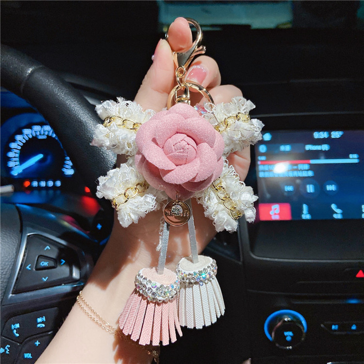 korean fashion camellia key chain creative flower tassel bag pendant cute girl car, Silver
korean fashion camellia key chain creative flower tassel bag pendant cute girl car, Silver