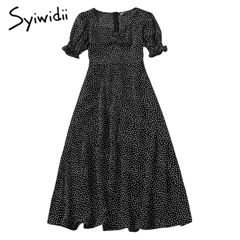 Black Floral Print Puff Sleeve Elastic High Waist Dresses Women V-Neck A-line Clothing Summer Korean Fashion Dress 210607
Black Floral Print Puff Sleeve Elastic High Waist Dresses Women V-Neck A-line Clothing Summer Korean Fashion Dress 210607