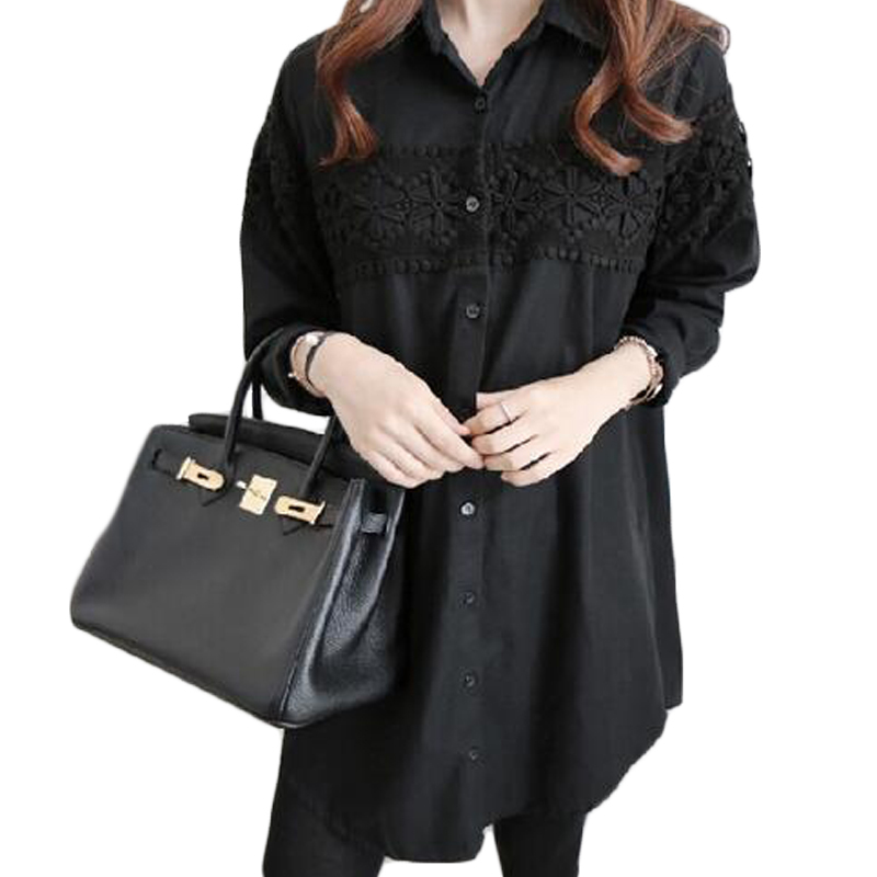 New Autumn White Lace Blouse Plus Size 4XL Women Tops Casual Loose Blouses Long Sleeve Vintage Ladies Shirts Blusas AB318 210225