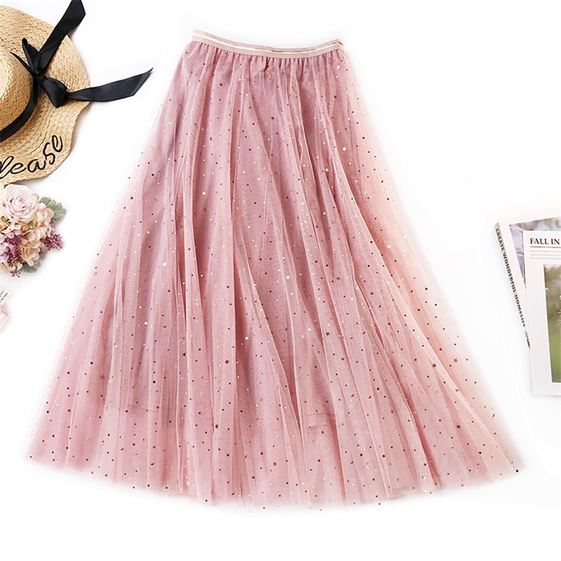 New Spring Tulle Skirts Womens Fashion Shining Star Mesh Tutu Skirt Pleated Long Skirts Midi Skirt Saias Faldas Jupe Femme 210202, Beige
New Spring Tulle Skirts Womens Fashion Shining Star Mesh Tutu Skirt Pleated Long Skirts Midi Skirt Saias Faldas Jupe Femme 210202, Beige