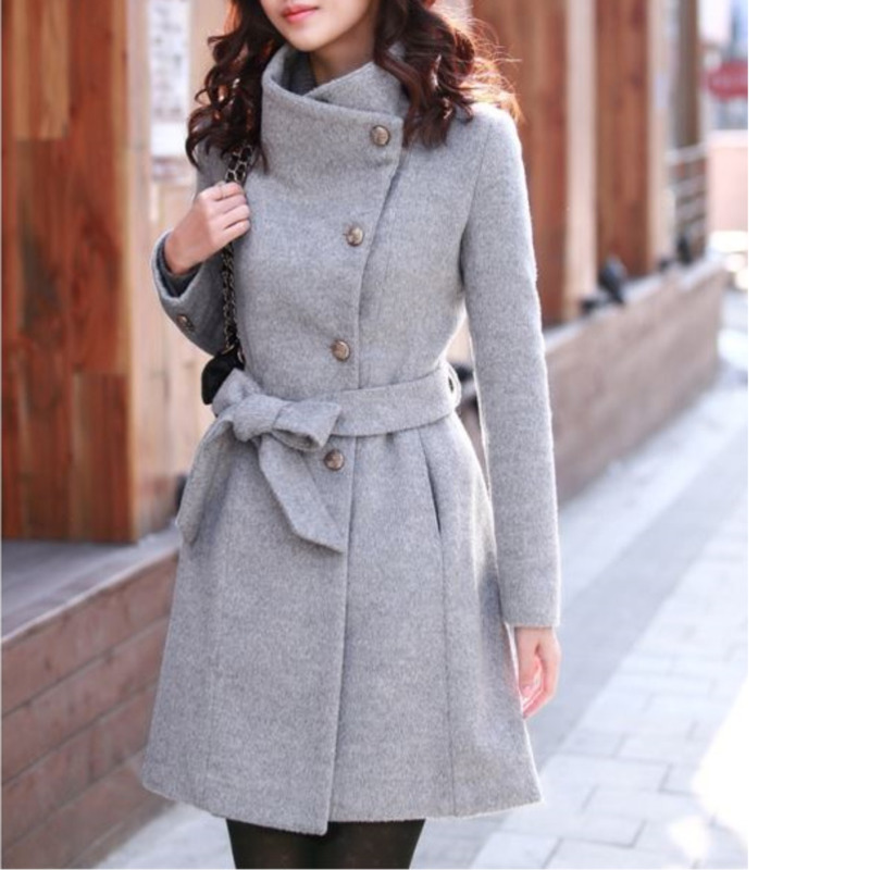XUXI Women New Coat Ladies Autumn And Winter Manteau Femme Overcoat Cotton Mixing High Quality Coats FZ765 210218