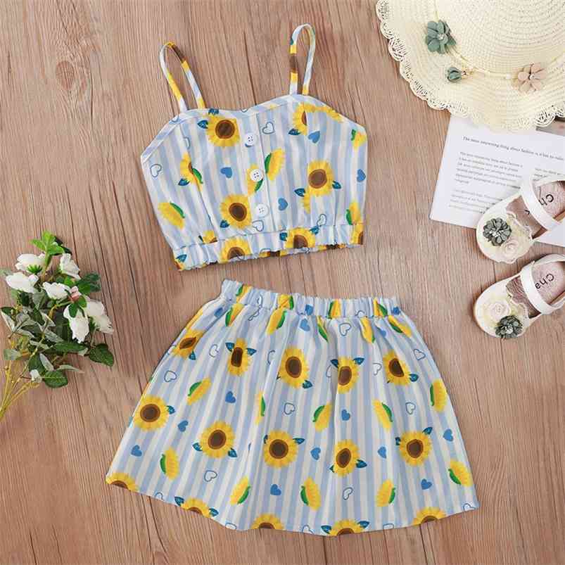 Summer Children Sets Casual Strap Single Breasted Tops Print Sunflower Striped Skirt 2Pcs Boys Clothes 1-8T 210629, Sky blue
Summer Children Sets Casual Strap Single Breasted Tops Print Sunflower Striped Skirt 2Pcs Boys Clothes 1-8T 210629, Sky blue