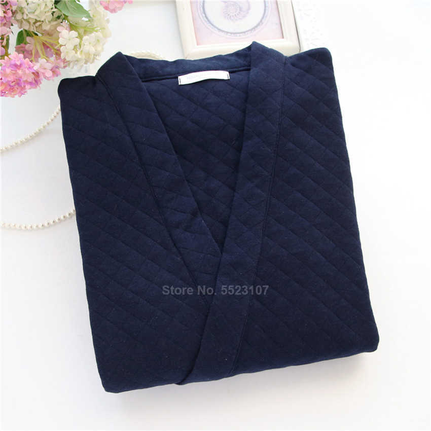 V-neck Cotton Winter Thick Pajamas Set for Men Keep Warm Traditional Oriental Japanese Style Pyjamas Sleepwear Nightwear 210812